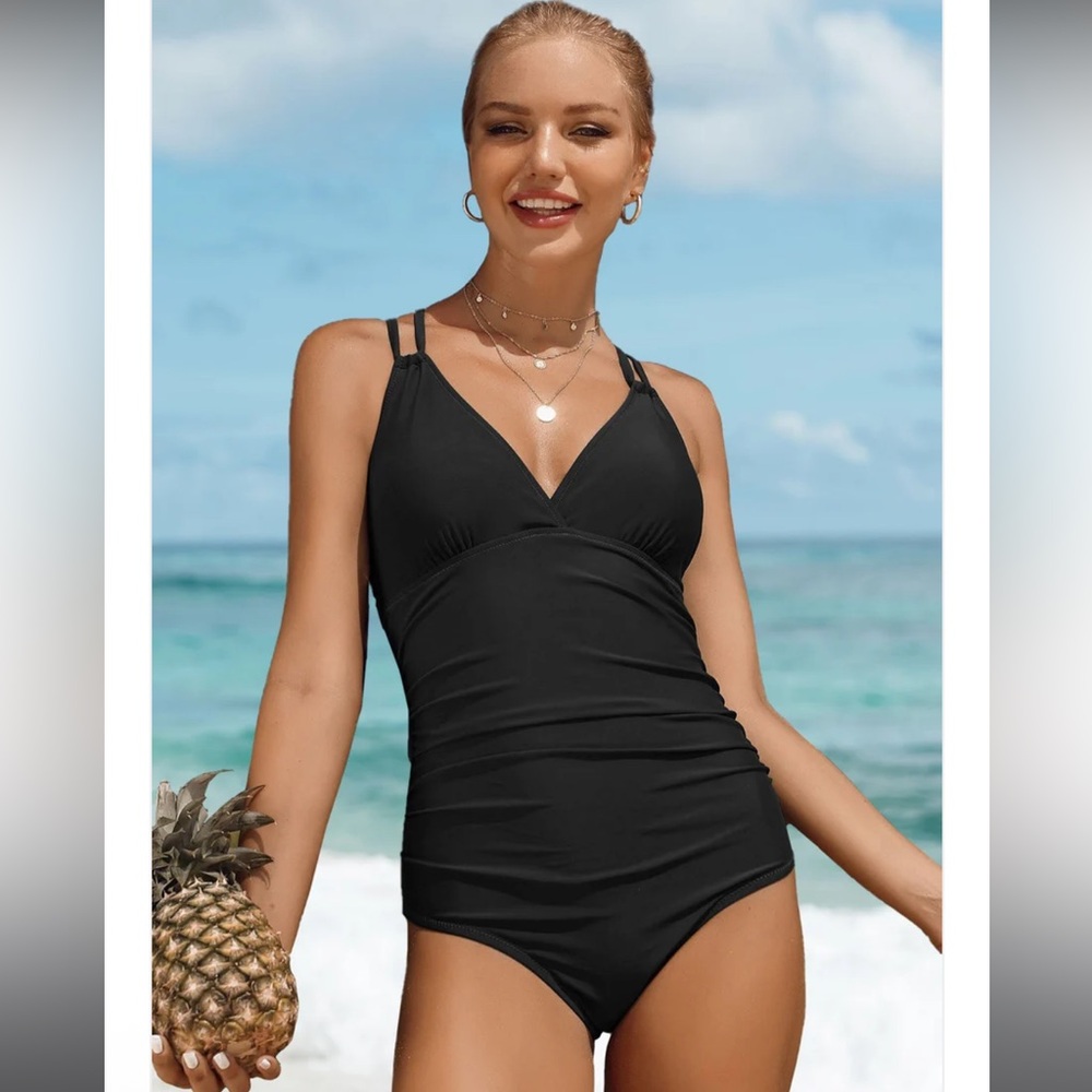 NWT! Black One-Piece Swimsuit Tummy Control Large